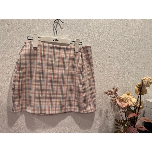 EUC urban outfitters peach plaid mini skirt size M/Medium‎ - Picture 1 of 3